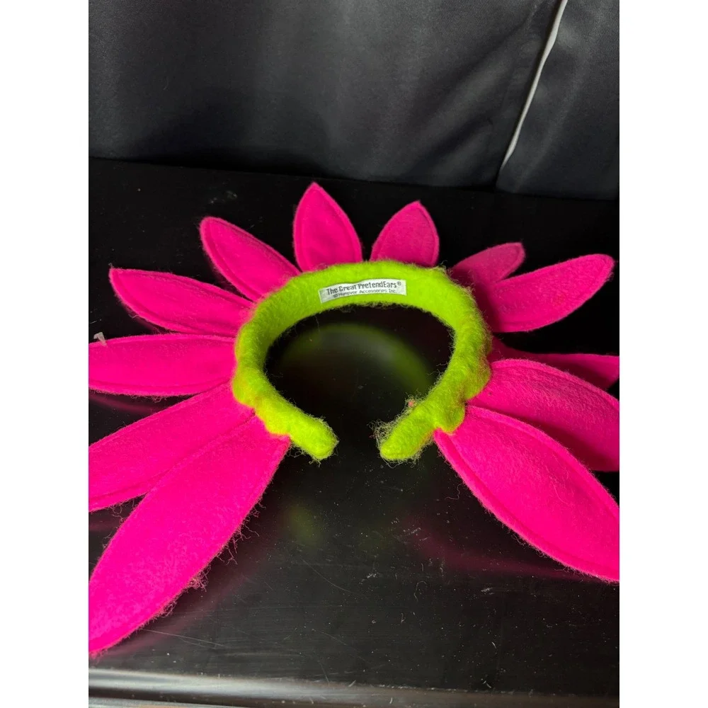 The Great PretendEars Pink Flower Petal Headband Costume Accessory Lime Green